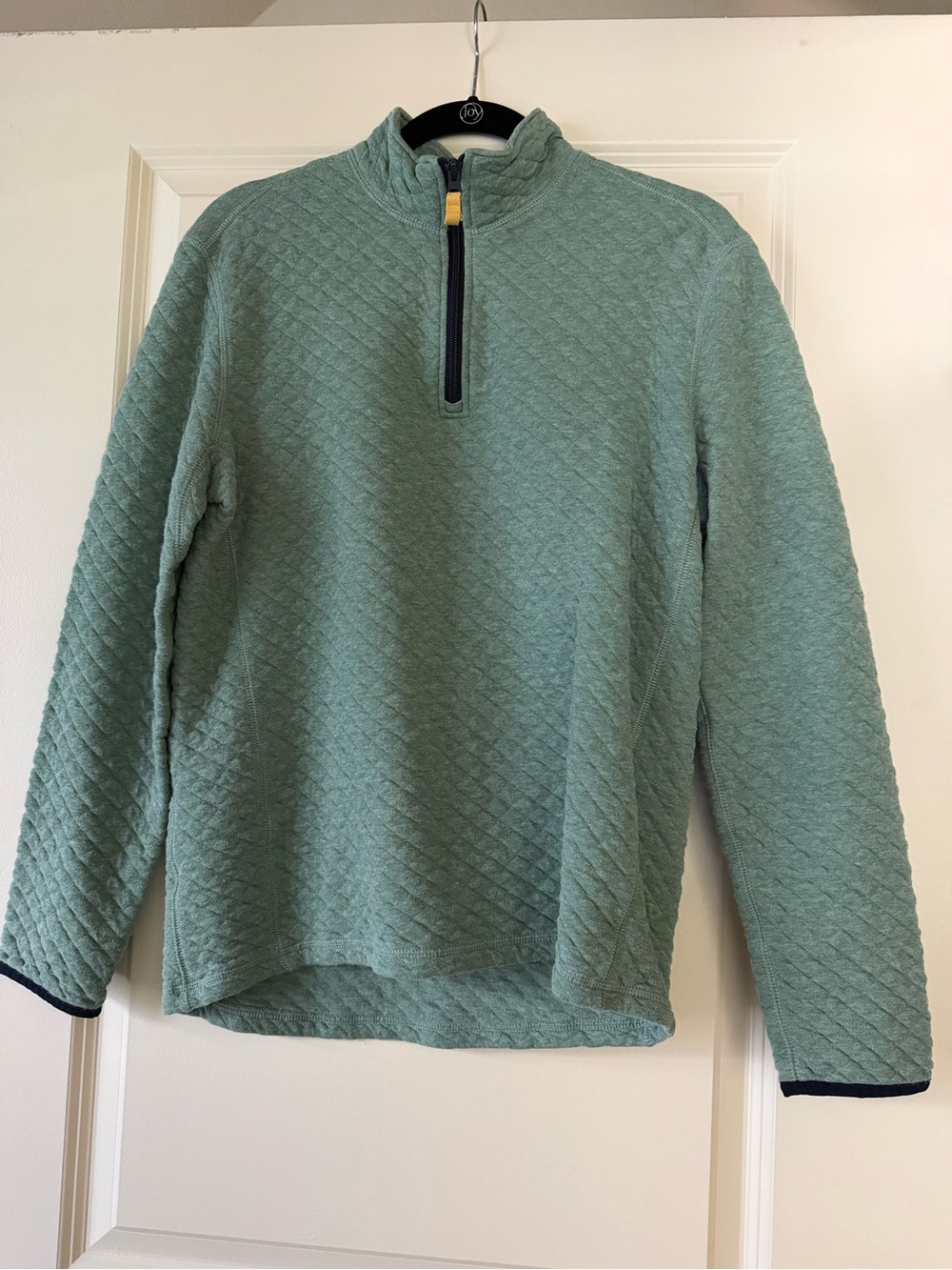 J. Crew Men's Quilted Half-Zip Sweater in Sage